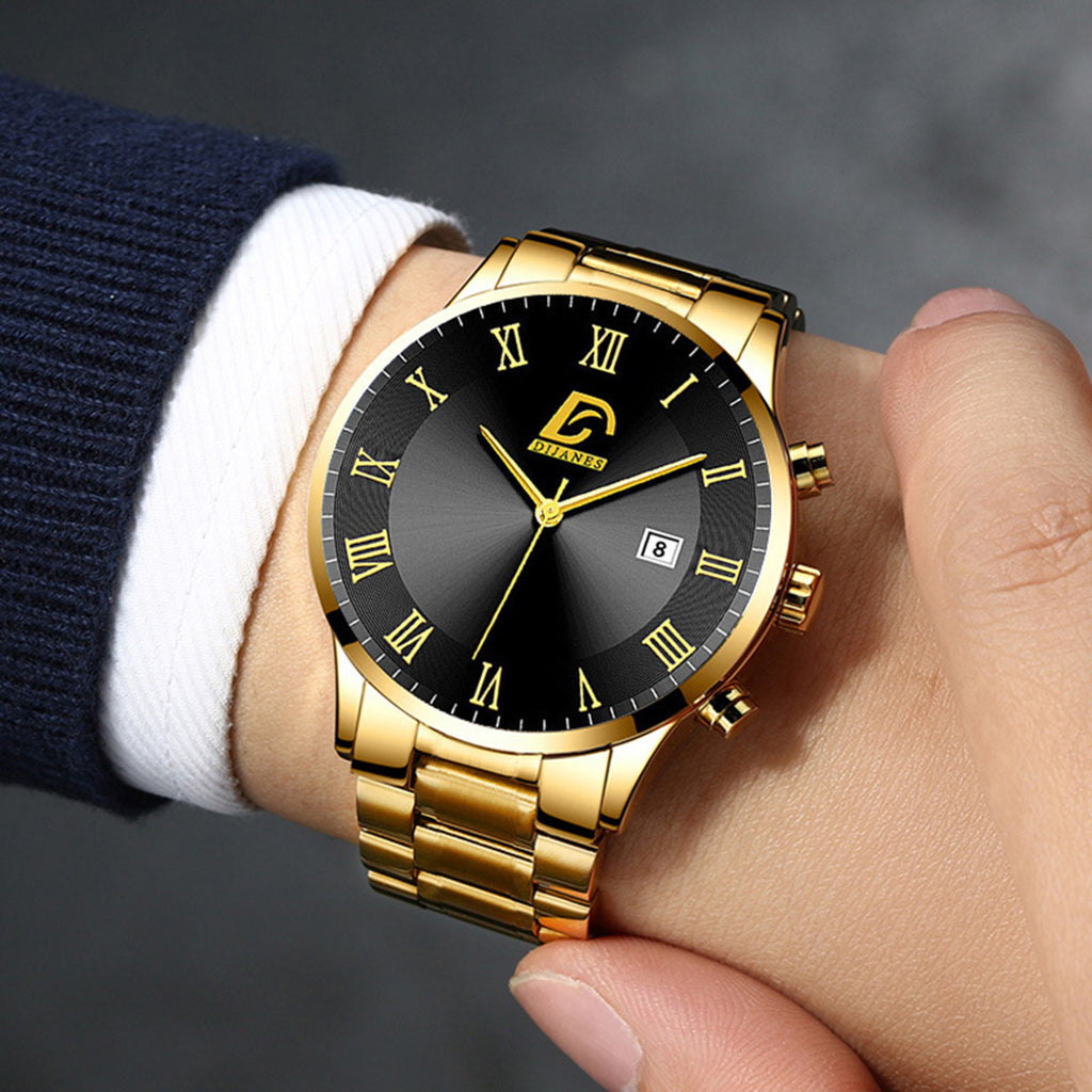3pcs Stainless Steel Casual Watch Gift Set