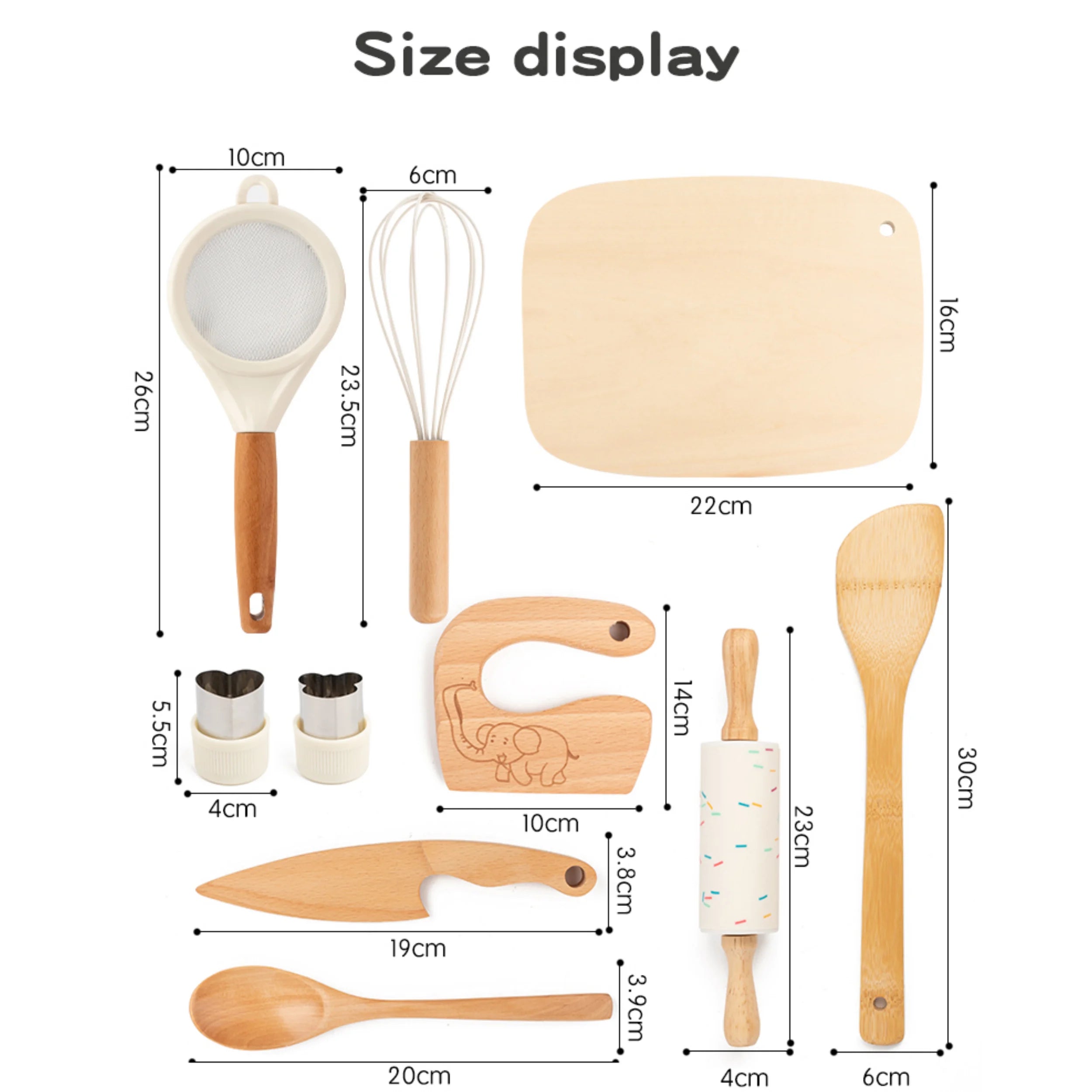 Wooden Kids Safe Baking Set for Real Cooking Gift Set