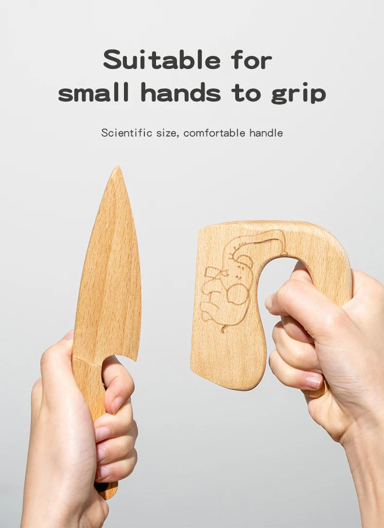 Wooden Kids Safe Knife and Kids Baking Gift Set for Real Cooking