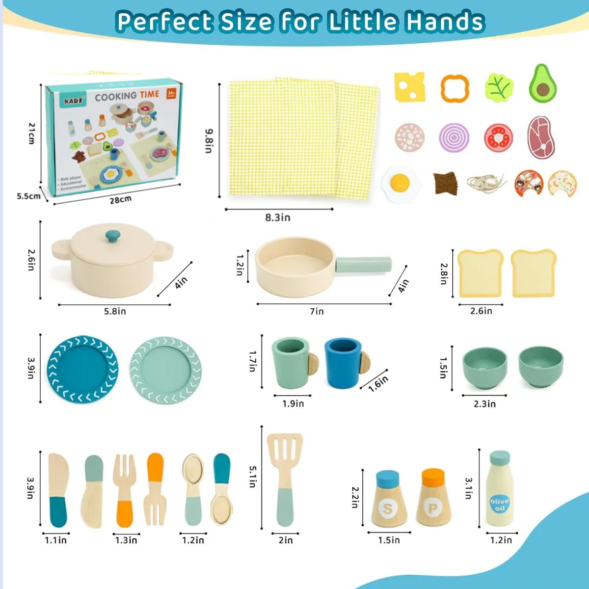 Wooden Kids Safe Knife and Kids Baking Gift Set for Real Cooking