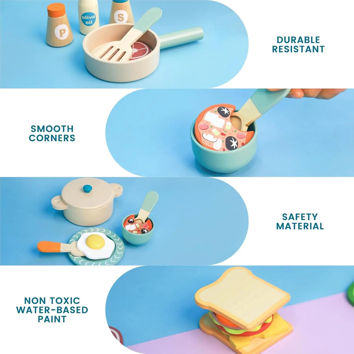Wooden Kids Safe Knife and Kids Baking Gift Set for Real Cooking