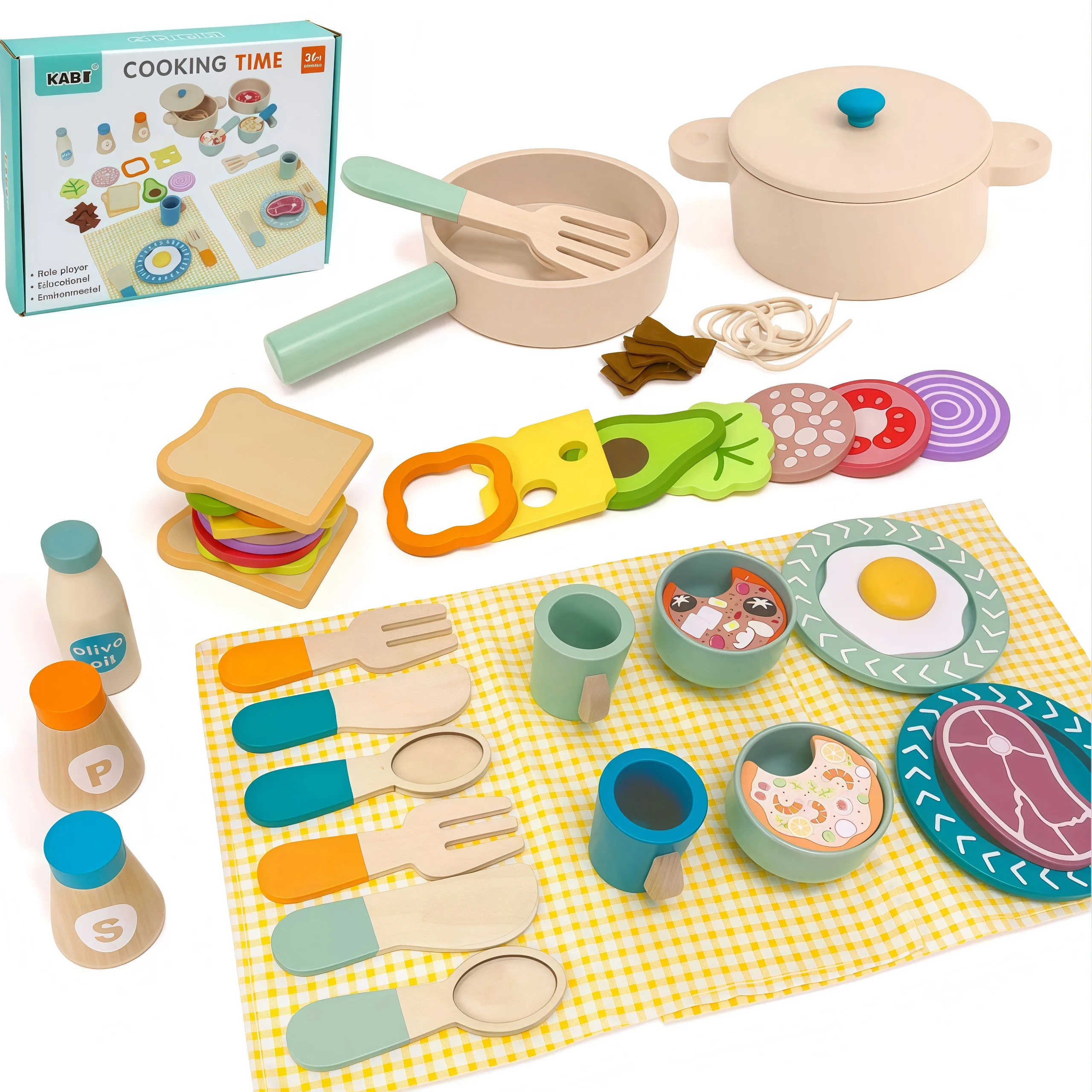 Wooden Kids Safe Knife and Kids Baking Gift Set for Real Cooking