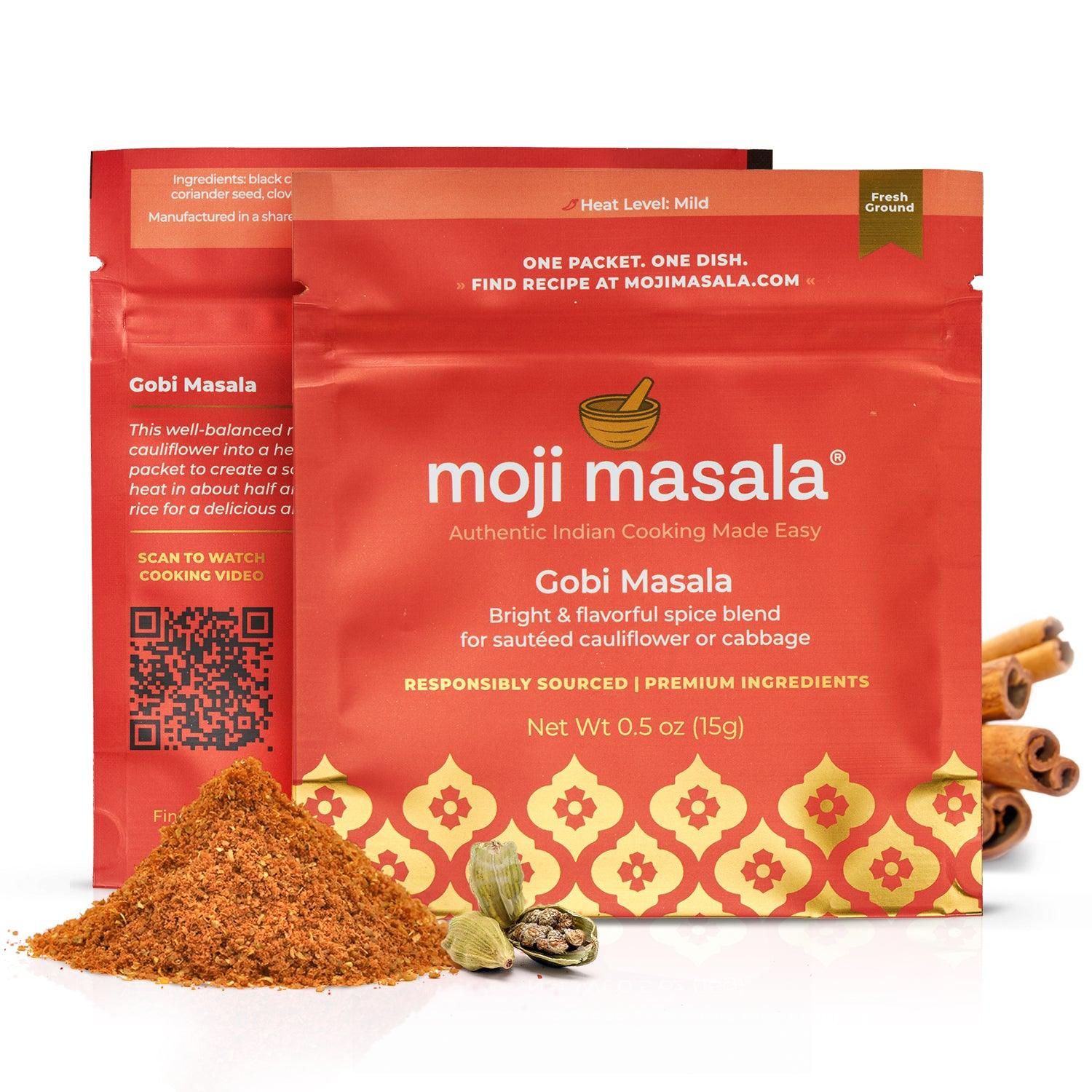Complete Indian Spice Gift Set – All 14 Blends for Meat, Fish, Vegetable & Rice Dishes | Pre-Measured, 14 Recipes | moji masala®
