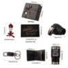 7 pcs Men's Gift Set With Wallet Belt Coffee