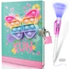 Butterfly Girls Lockable Journal Gift Set 160 Pages Pop Diary with Lock and Pen Diary for Girls