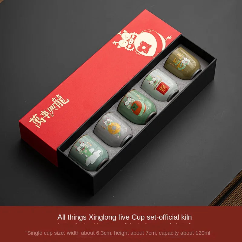 Everything Xinglong Festive Ceramic Personal Master Cup Tea Cup Tea Bowl Water Cup Gift Box Gift Set Teacup Set