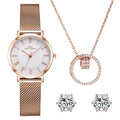 IBSO Fashion Watch Set, Exquisite Matching Bracelet with Mesh Strap Quartz Watch, Holiday Gift Set