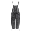OEM ODM Hot Selling Women Streetwear Jeans Overalls Sleeveless Black Loose Casual Denim Jumpsuits