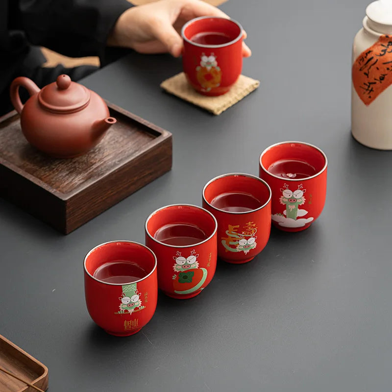 Everything Xinglong Festive Ceramic Personal Master Cup Tea Cup Tea Bowl Water Cup Gift Box Gift Set Teacup Set
