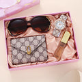 Lady Watch Perfume Sunglasses Wallet Set for Women Mom Wife Girlfriend Watch Gift Set