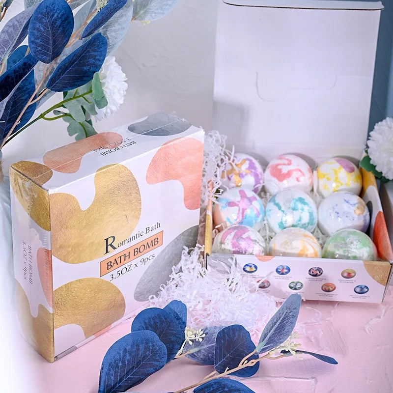Original Natural Himalaya Salt Bath Bomb Body Spa Gift Set 12 Pcs Colorful Care Moisturizing Bath Luxurious Bathing Experience