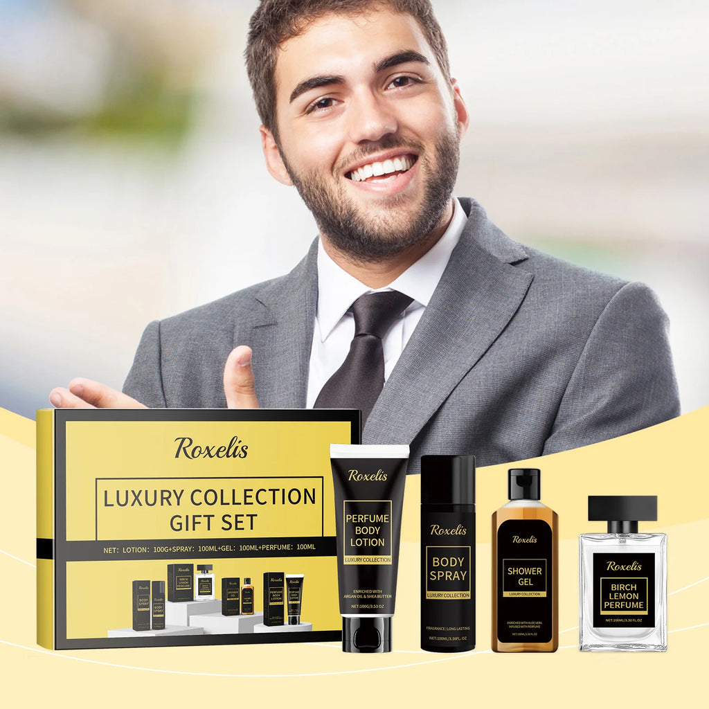Roxelis Men's 30ml Fragrance Gift Set Fresh and Charming Skin Care with Long-Lasting Clean and Moisturizing Perfume