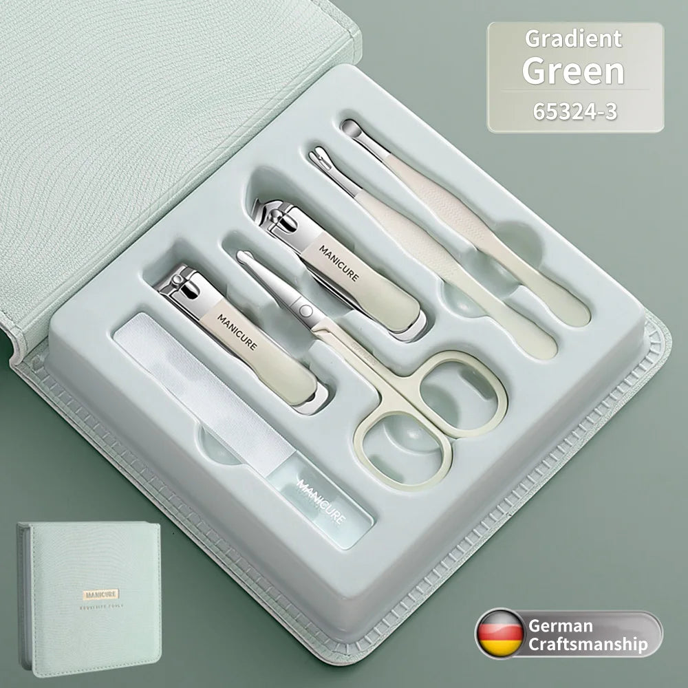 2024 Women Gift Set New Nails Supplies Salon Professional Manicure Tools Cutter Clipper Kit in Leather Case Box