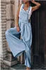 Summer Spring Women Denim Loose Overalls Pockets New Fashionable Wide Leg Suspender Trousers Sleeveless Strap Long Pants