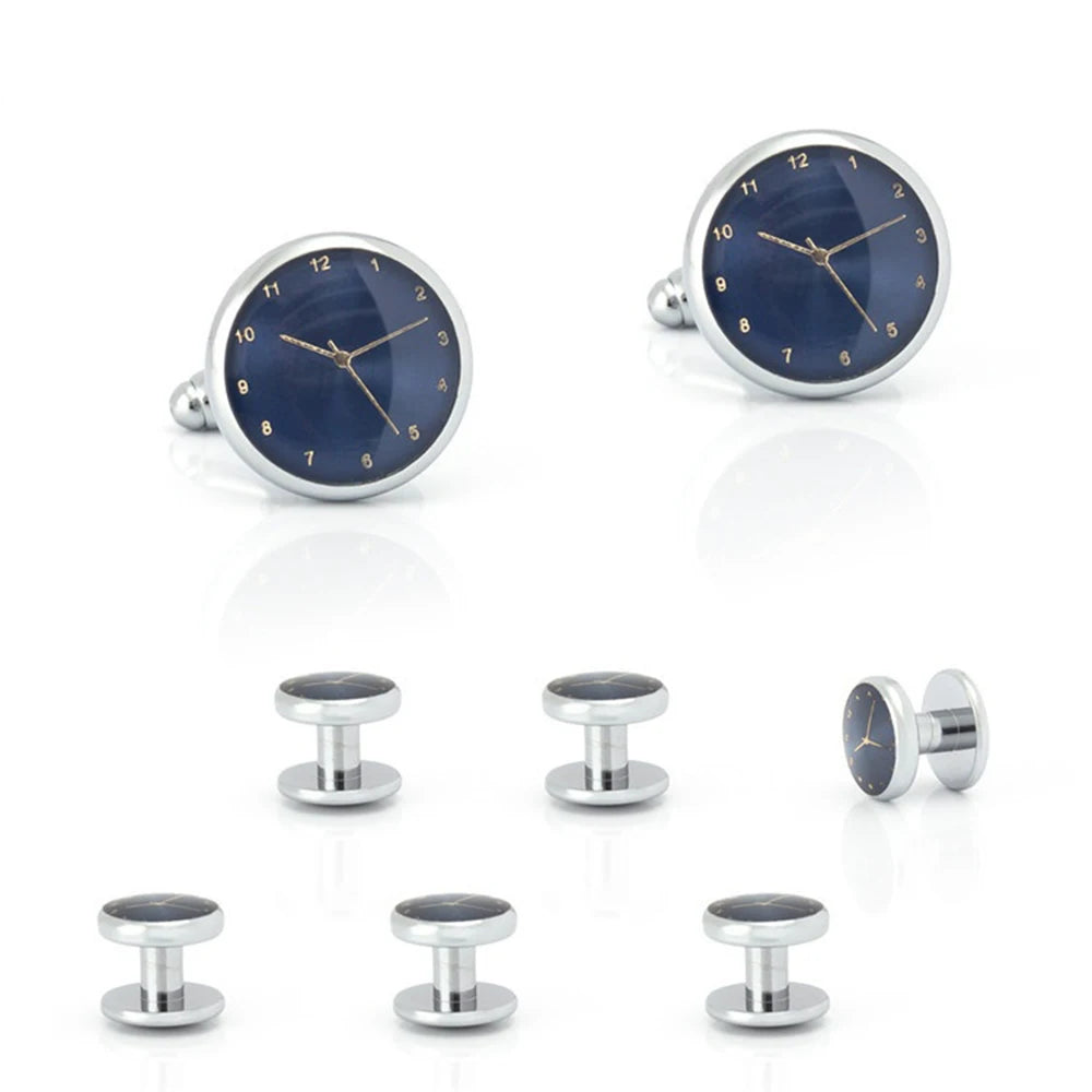 Customized Gold Cufflinks Luxury Tie Clips for Men-Wedding Engagement Party Anniversary Gift Set