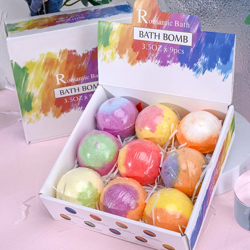Original Natural Himalaya Salt Bath Bomb Body Spa Gift Set 12 Pcs Colorful Care Moisturizing Bath Luxurious Bathing Experience