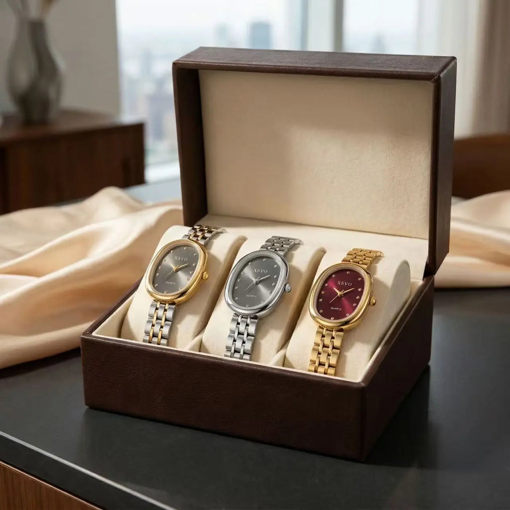 Luxury Oval Women's Watch Gift Box