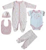 2025 Hot Selling Baby Boy 5-Piece Cotton Fashion Gift Set Breathable Baby Clothes with Mesh Bag