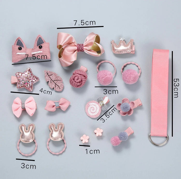 Manufacturer Direct Sale Gift Set 18pcs/bag Hair Tie Scrunchies Hair Ring Baby Hot Selling Hair Accessories Clip