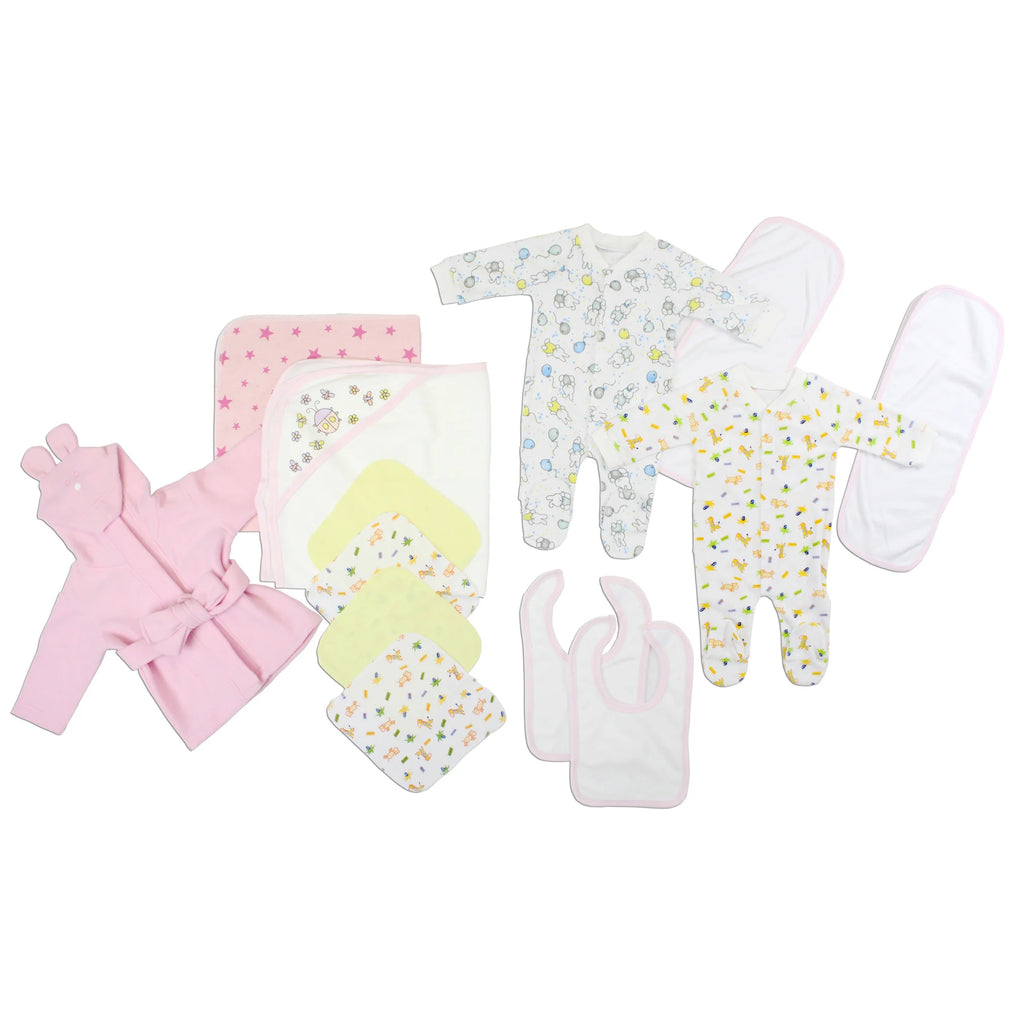 UD2 Newborn Baby Girls 13-Pc Comfortable Muslin Fabric Gift Set High Quality Ins Style for Spring Model LS_0109