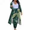 African Jumpsuit Set Dresses for Women Casual Dashiki Elastic Bazin Baggy Pants Cloak Famous Suit Lady Knee Length Plus Size