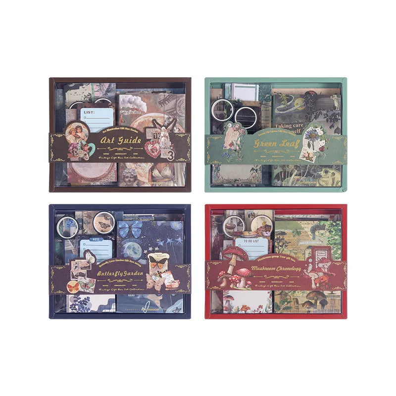 Vintage Loose Leaf Journal Gift Set 125 Pieces School Supplies for Elementary Students Reward Gifts Memo Pads