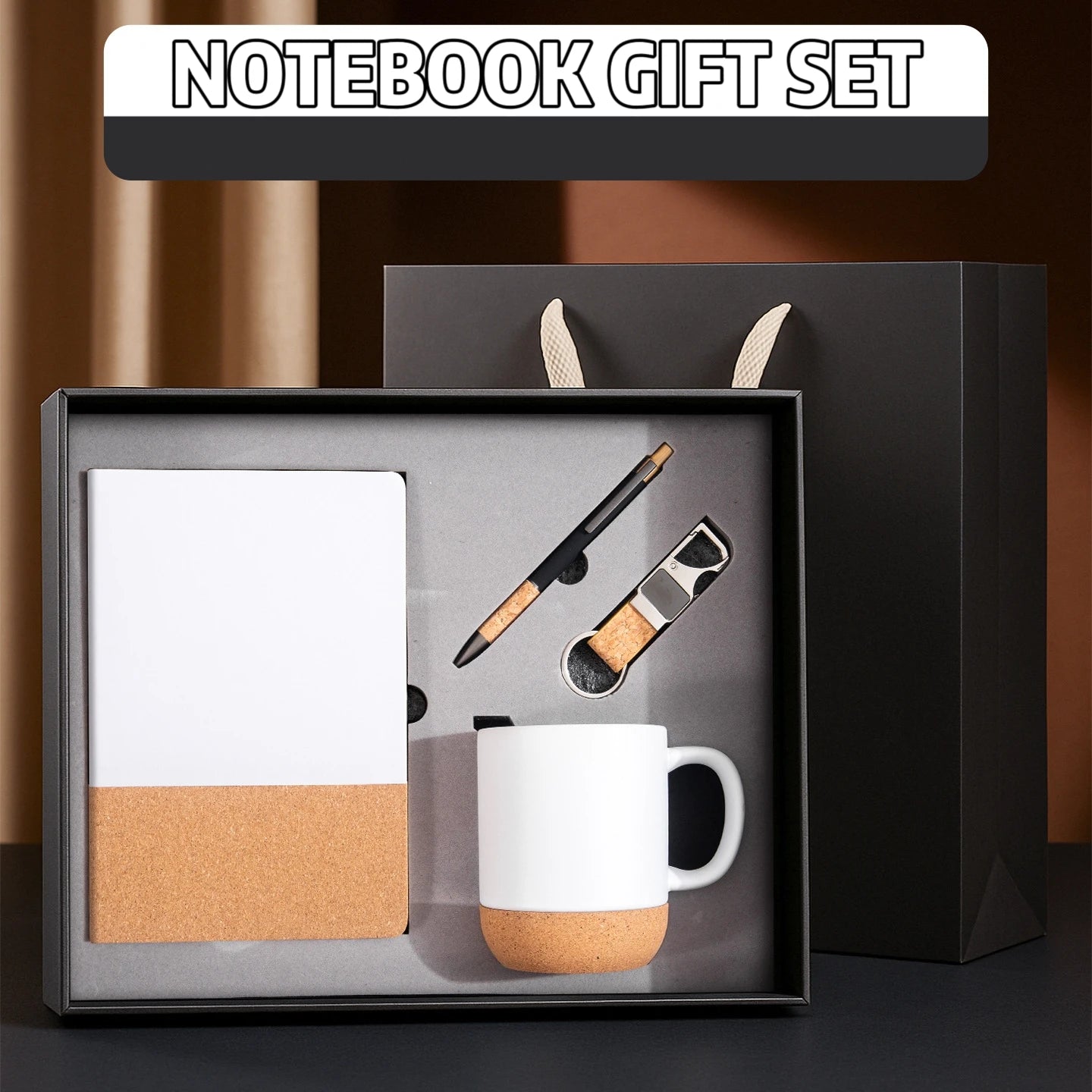 Modern Chinese Minimalist Notebook Set Cork-Backed Vintage Journal