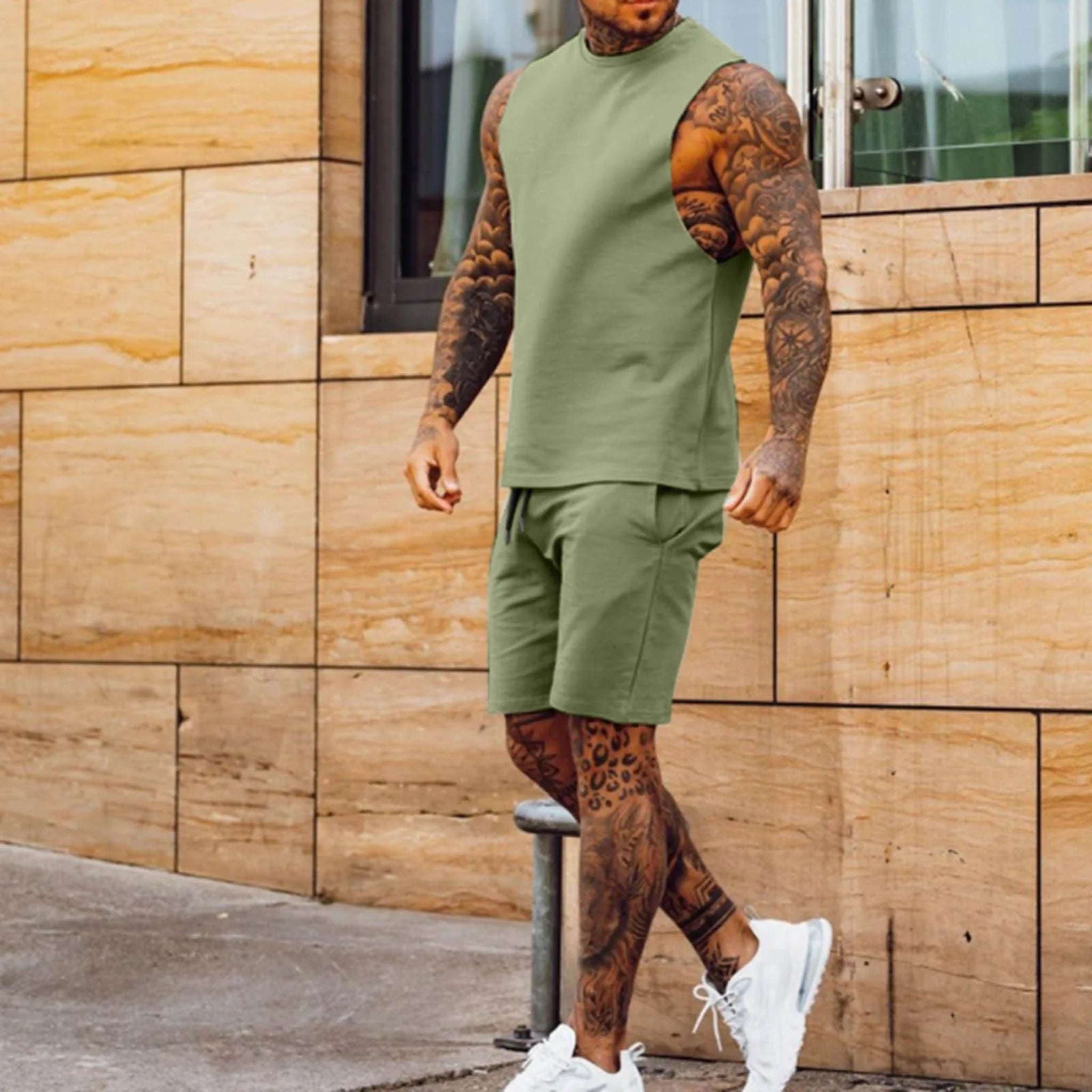 2-PC Sleeveless Top and Shorts Set