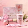 Birthday Mother's Day Women's Self Care Gift Basket Vanilla Relaxing Spa Stainless Steel 16oz Tumbler Pink-Purple Gift Box Set