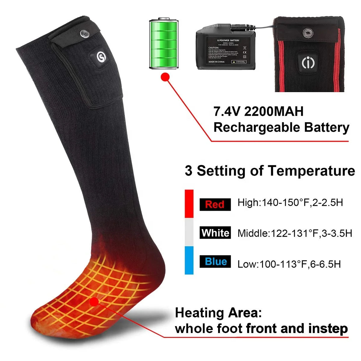Winter Heated Socks Gift Set Men Women Christmas Gifts Cold Weather Battery Socks