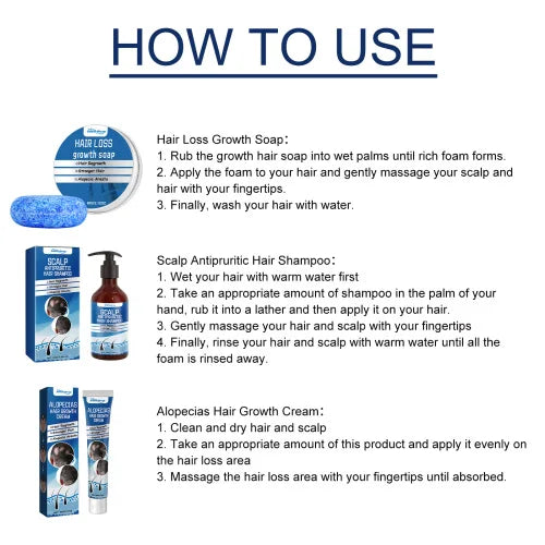 South Moon Alopecia Areata  Clean Scalp Supple Frizzy Hair Wash And Care Gift Set