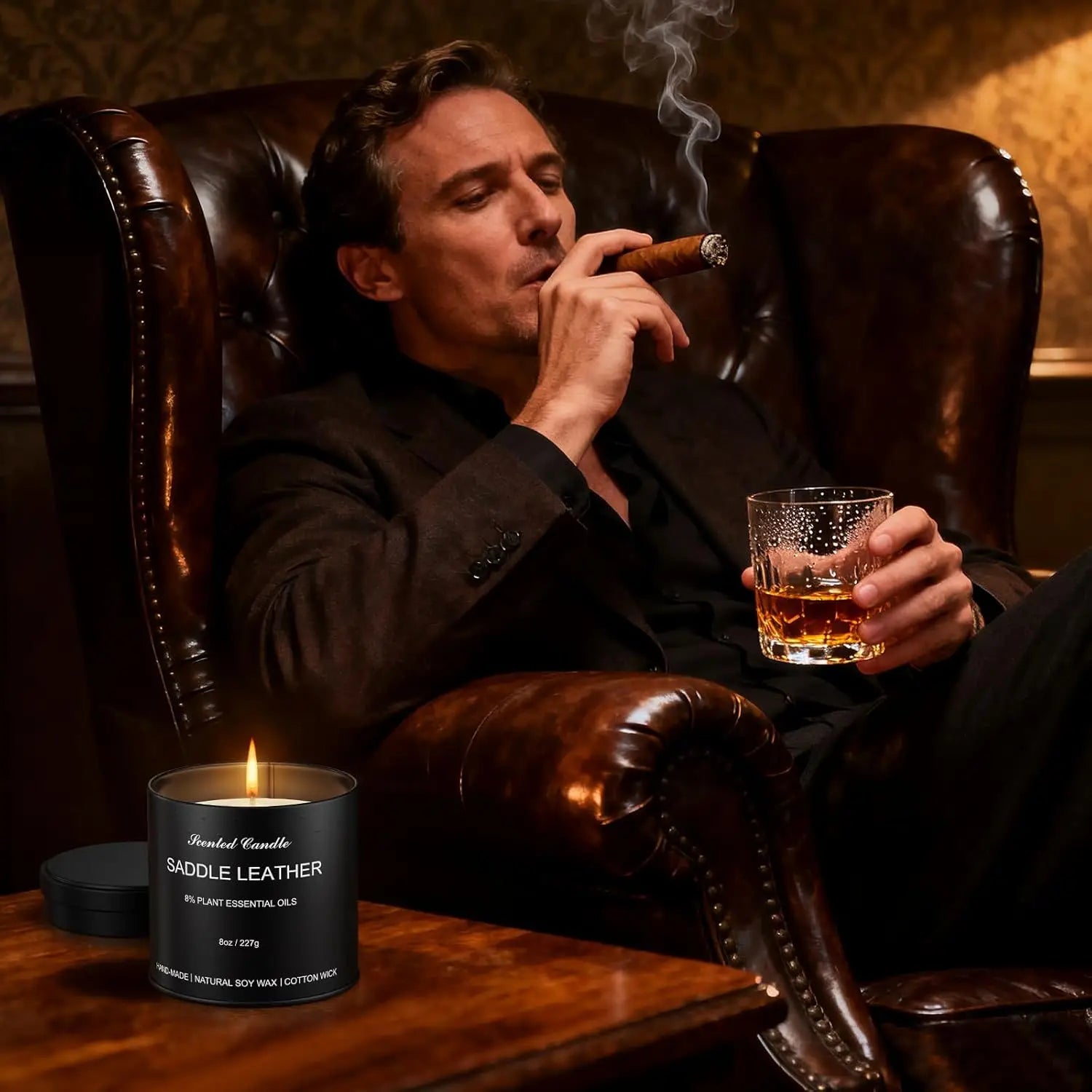 4 Pack Black Tin Aromatherapy Candle Sets