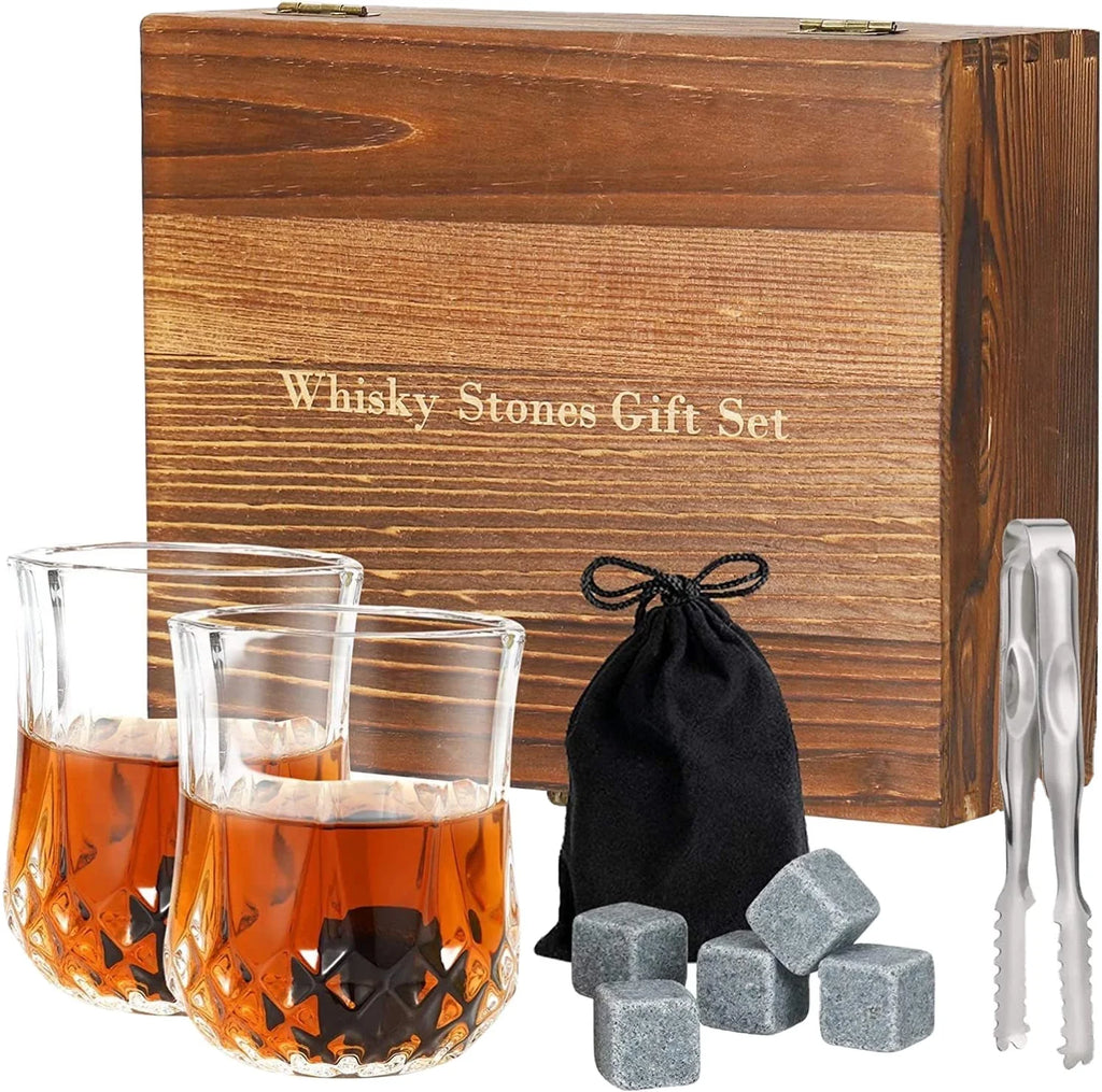 Creative Half Vertical Grain Whiskey Decanter Set