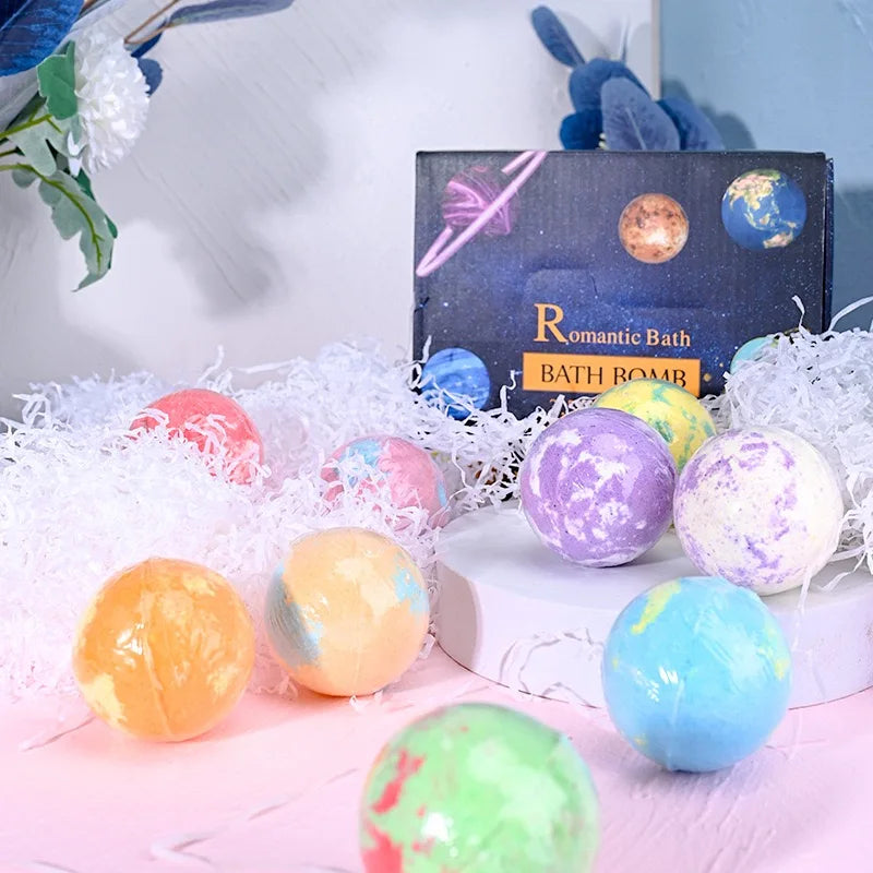 Original Natural Himalaya Salt Bath Bomb Body Spa Gift Set 12 Pcs Colorful Care Moisturizing Bath Luxurious Bathing Experience