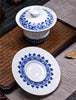 Blue and White Exquisite Porcelain Tableware Gift Set Cover Bowl Tall Teacup Gift Box Packaging