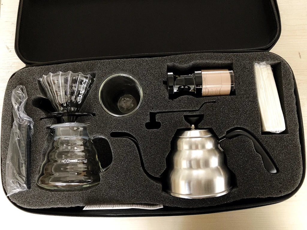 Arabic Coffee Dripper Gift Set Pour Over Coffee Maker Stainless Kettle With Portable Travel Bag