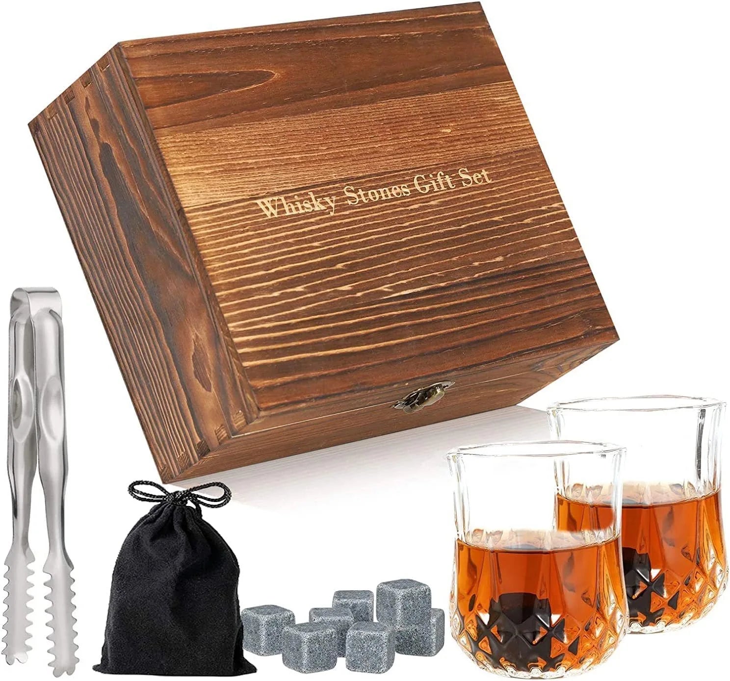 Creative Half Vertical Grain Whiskey Decanter Set