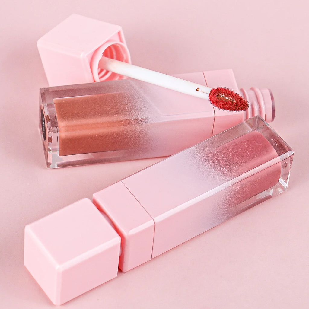 Lipgloss Gift Set Custom Pink Box Lip Gloss Vendor Wholesale Private Logo Matte Glossy Shine Lipgloss Kit