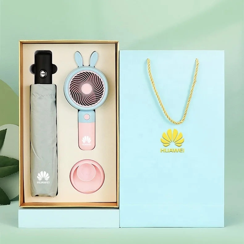 Umbrella Fan Gift Set