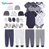 24 pcs  New Born Baby Clothes Sets Star Print Baby Boy Clothing Set 100%cotton Baby Gift Set