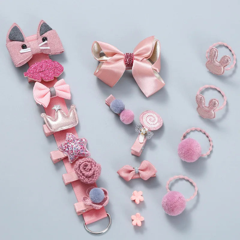 Manufacturer Direct Sale Gift Set 18pcs/bag Hair Tie Scrunchies Hair Ring Baby Hot Selling Hair Accessories Clip