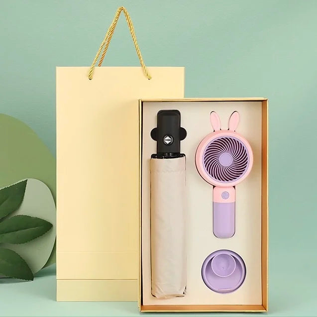 Umbrella Fan Gift Set