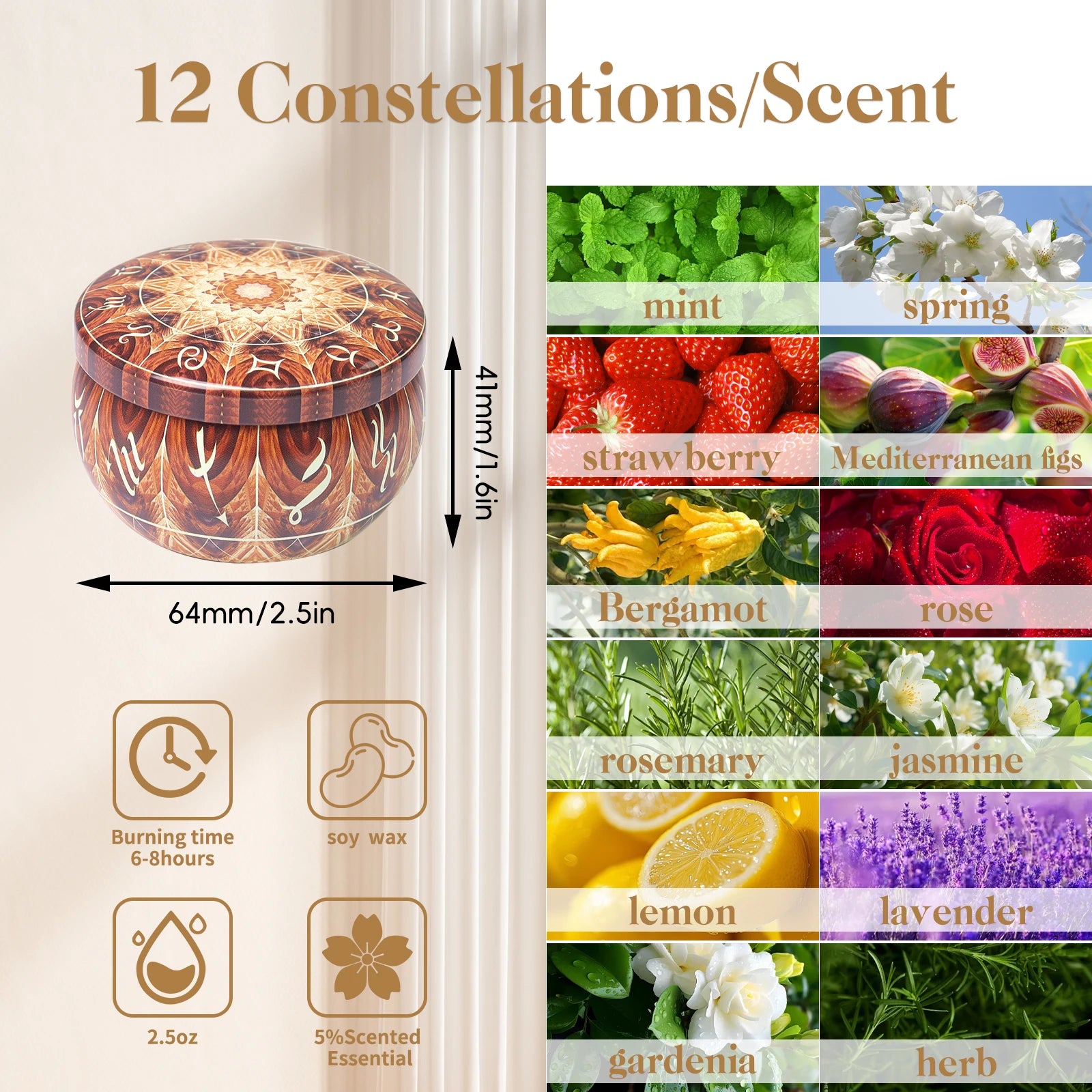 12 Pack Scented Candles Sets |12 Scents Aromatherapy Relaxation for Home Fragrance | Birthday Holiday Gift Set for Women