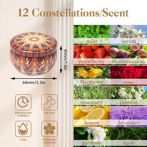 12 Pack Scented Candles Sets |12 Scents Aromatherapy Relaxation for Home Fragrance | Birthday Holiday Gift Set for Women