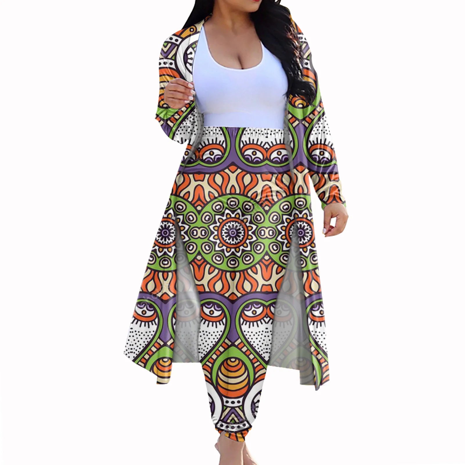 African Jumpsuit Set Dresses for Women Casual Dashiki Elastic Bazin Baggy Pants Cloak Famous Suit Lady Knee Length Plus Size