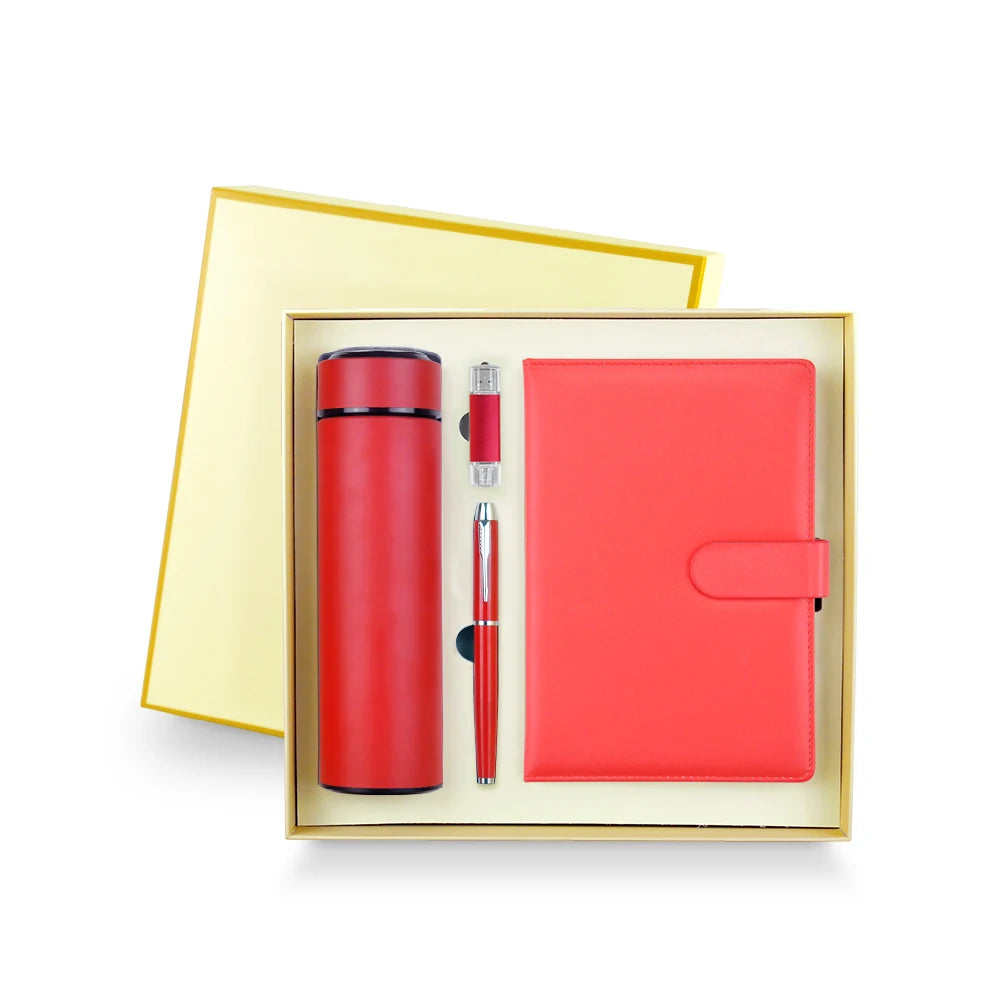 Business Gift Set Notebook Pen Water Bottle USB Drive Set Custom Promotional Gift Set