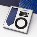 Luxury Gift Set Silk Necktie and Genuine Leather Belts for Men's Wedding