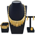 Wholesale Fashion Gold Plated Jewelry Set Affordable Beads Bridal Necklace Jewelry Set Beautiful Ladies Christmas Gift Set