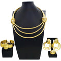 High Quality Necklace Earrings Jewelry Set Simple Women's Collar Classic Set Design Bracelet Ring Gift Set
