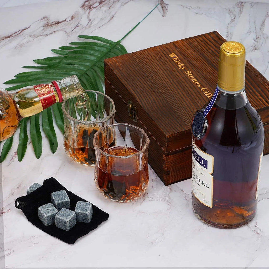 Creative Half Vertical Grain Whiskey Decanter Set